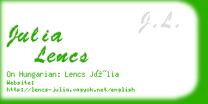 julia lencs business card